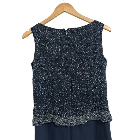 Jkara women's‎ vintage y2k beaded navy formal evening gown size 8 - Picture 6 of 6